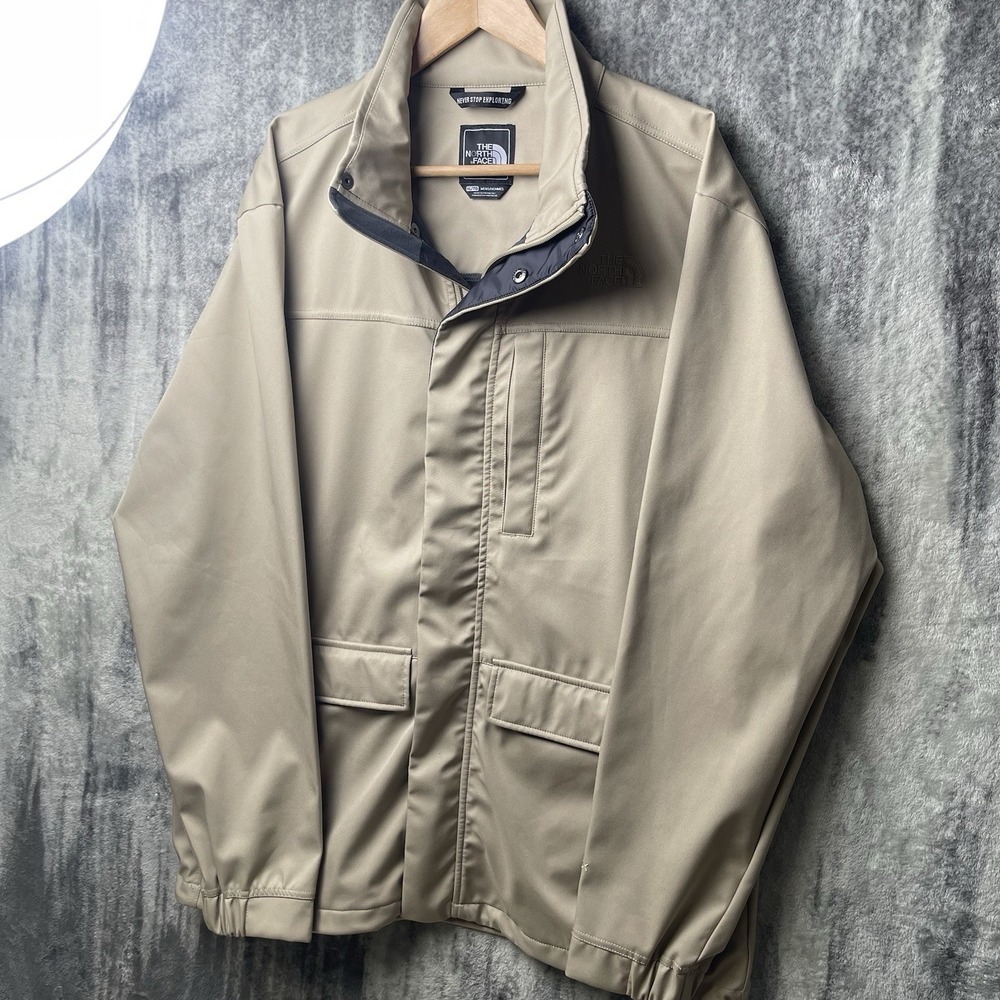 The North Face TNF‎ Apex Men's XL Tan Soft Shell Full Zip Jacket Outdoor Hiking